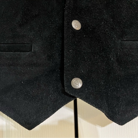 Saguaro West Trading Co Youth Black Suede Leather Vest Size XXL Western Cowboy - Picture 4 of 7